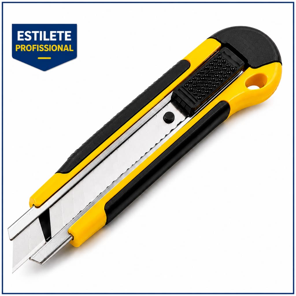 Kit até 10 Estilete Profissional Emborrachado Atacado Lâmina para corte preciso  e confortável Premium 18 mm