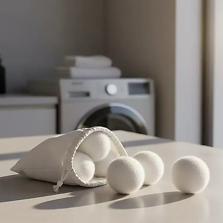 Kit 3 Ou 6 Pcs Dryer Balls Bolas De Lã Natural Seca Rápido Tira Pelos Amacia Sem Química Reutilizável Lavadora Secadora
