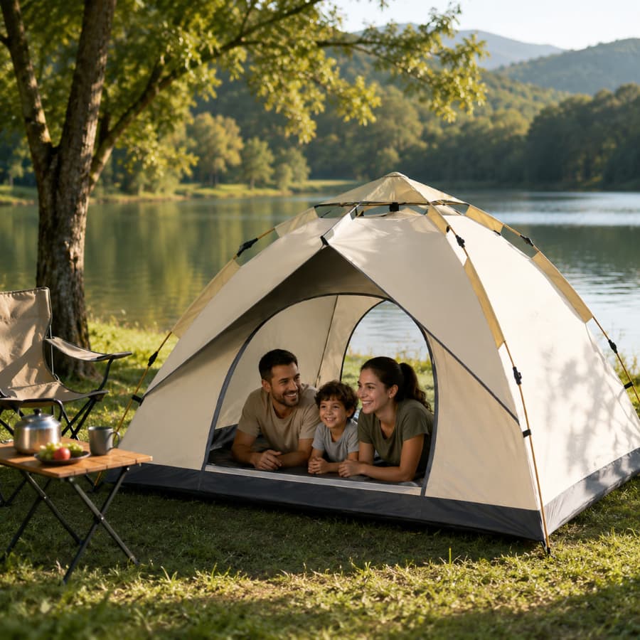 Barraca de Camping Automático 3-4 Pessoas Prova d'água, Barraca Acampamento