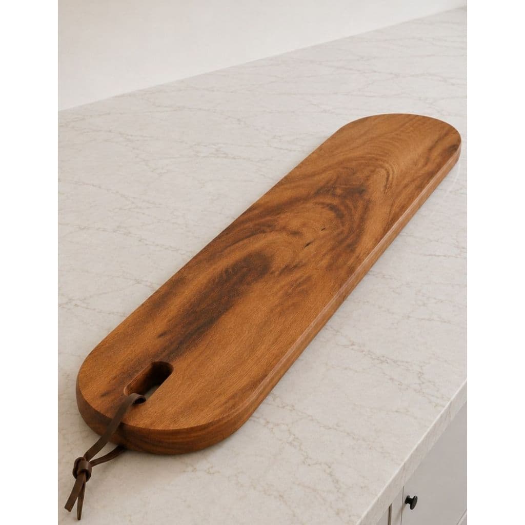 Tábua De Frios E Petiscos Oval De Madeira Grande Servir Pão Baguete Porções Buffet
