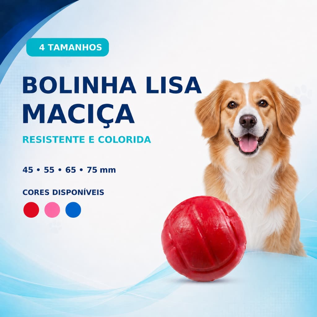 Brinquedo Bola Bolinha Lisa Maciça Colorida para Cachorro Cães Pet -  45mm 55mm 65mm 75mm