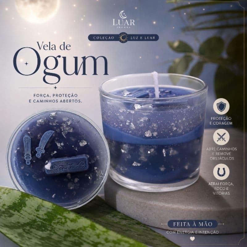 Vela de Ogum - Vela Aromatica, vela artesanal, velas de orixas