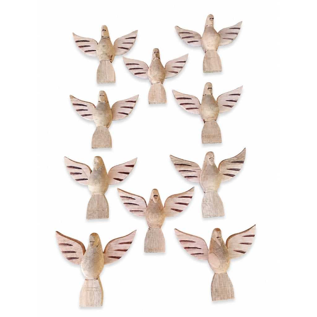 Kit 10 Divinos Cru Para Artesanato Madeira Maciça Entalhados a Mão