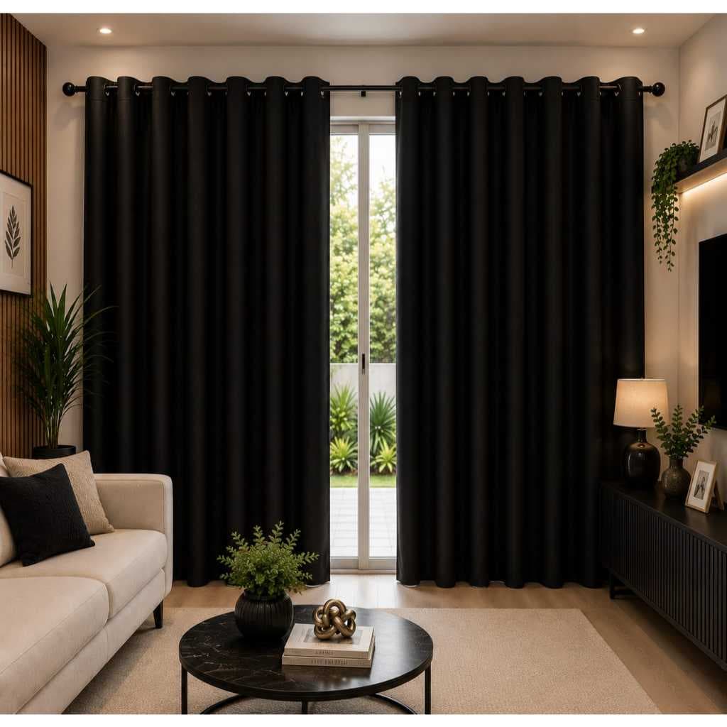 Cortina Sala e Quarto Grande 3 Metros Tecido Grosso Oxford Decoração Ilhós Redondo Para Varão Simples
