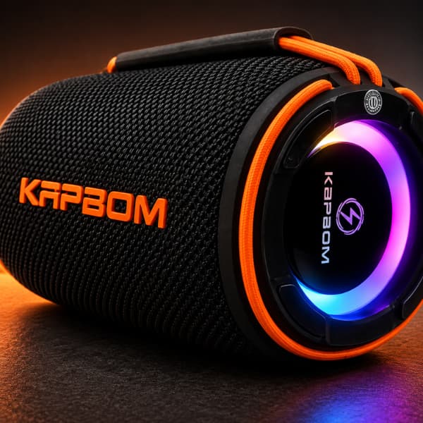 Caixa De Som Bluetooth Potente 30w A Prova D'água Ipx6 Kapbom Tws 5.3 RGB Rádio FM