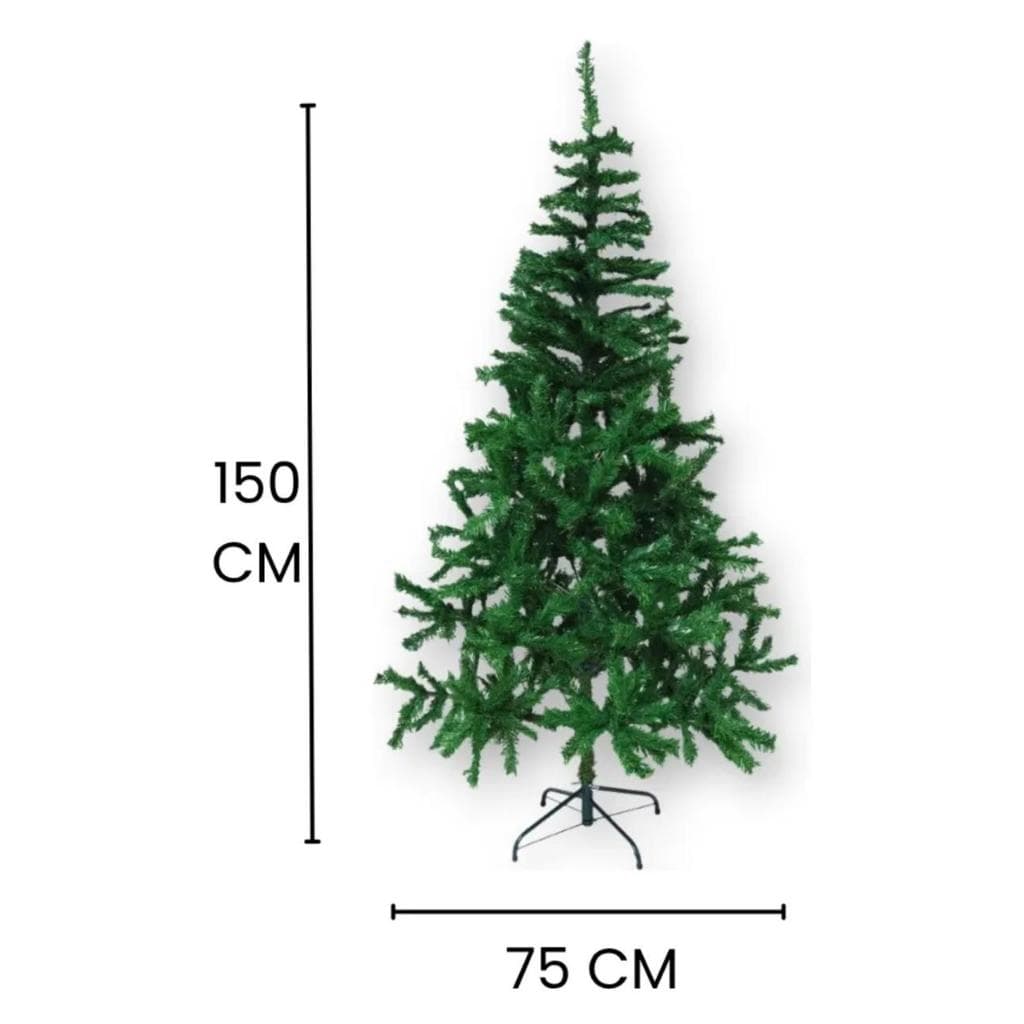 Arvore de Natal 1,50cm 200Galhos Verde Base Metal Pinheiro Canadense