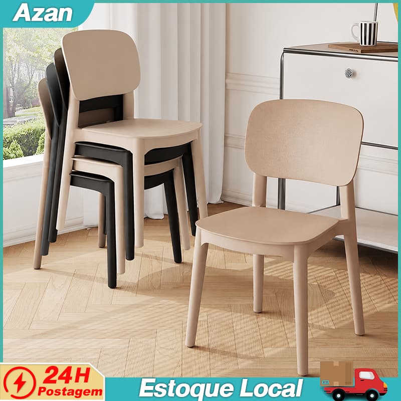 Cadeira Plástica Ergonômica Reforçada Jantar, Ideal Sala, Escritório, Varanda Resistente suporta capacidade de até 100kg