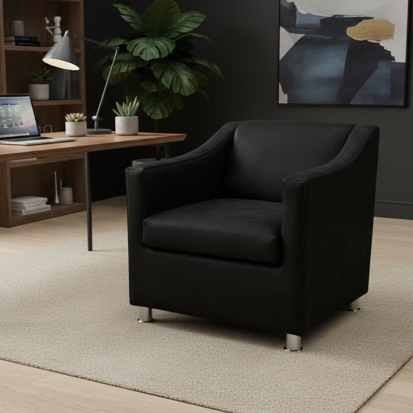 Poltrona Decorativa tilla Para CASA- Barbearia- Salão De Beleza- Recepção Cores Pés Cromados
