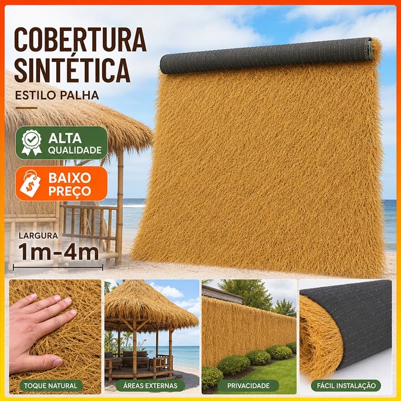 Grama Sintética Artificial 2m de Largura Verde Natural para Jardim, Varanda, Quintal, Área Externa e Decoração Paisagíst
