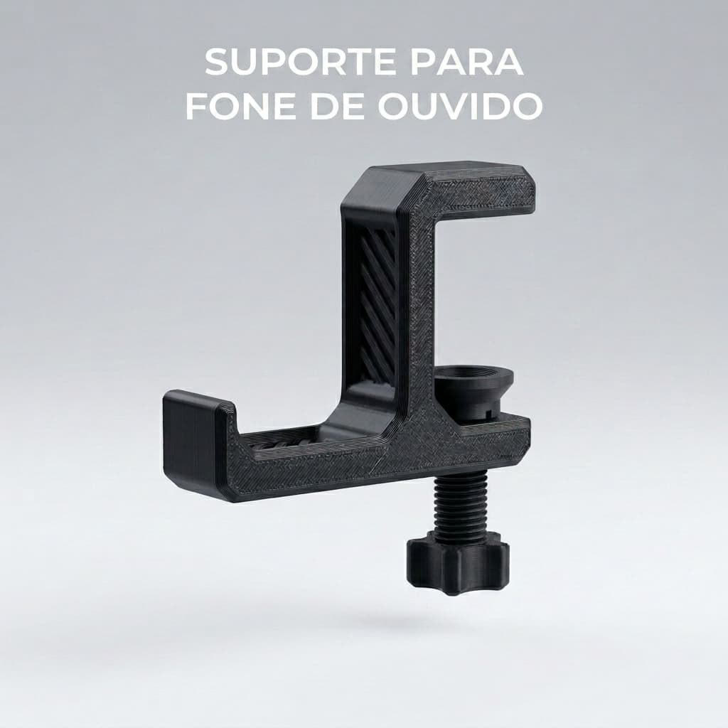 Suporte Para Fone De Ouvido Headset Gamer Regulável Mesa Sem Furar Premium