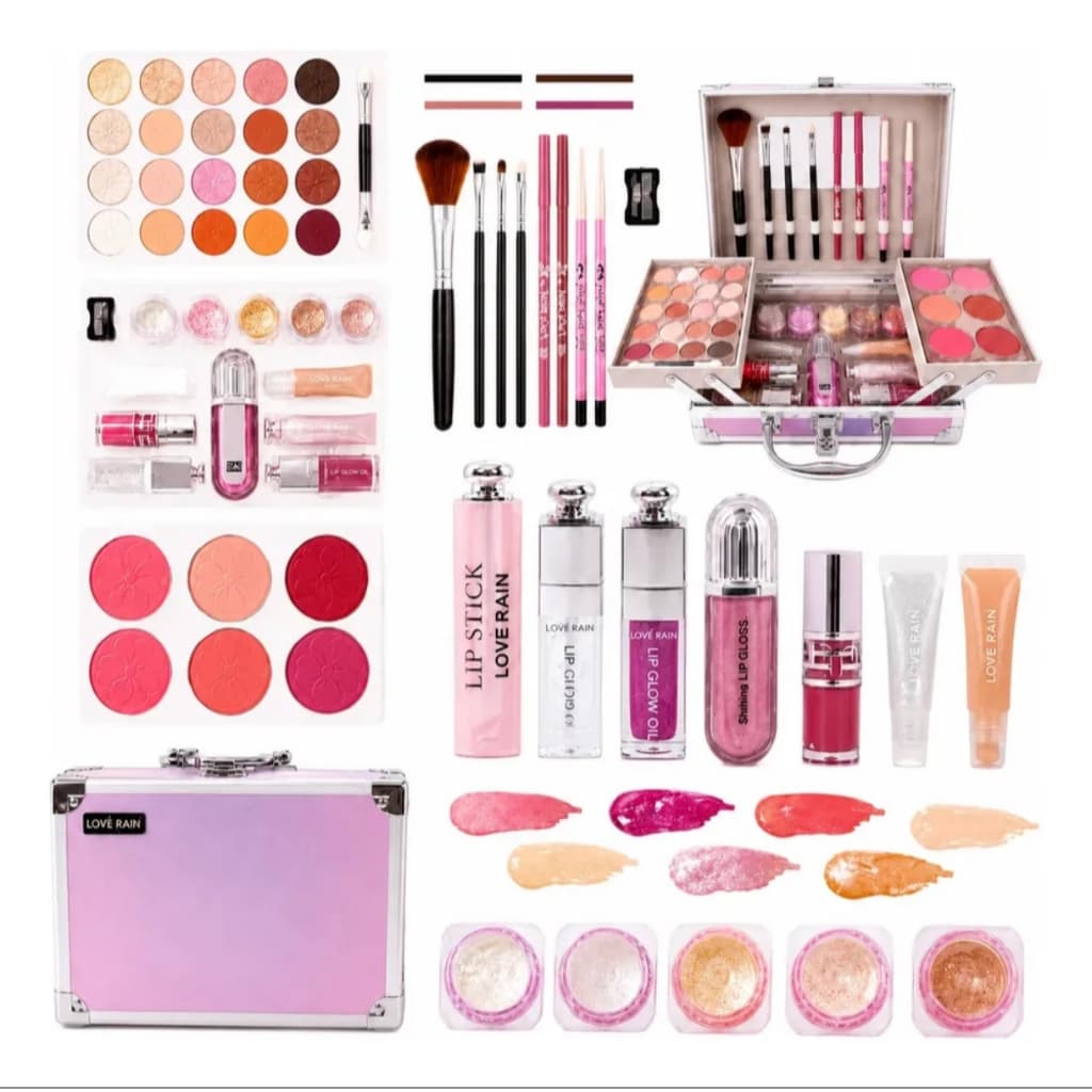 Maleta de maquiagem completa - kit profissional de maquiagem