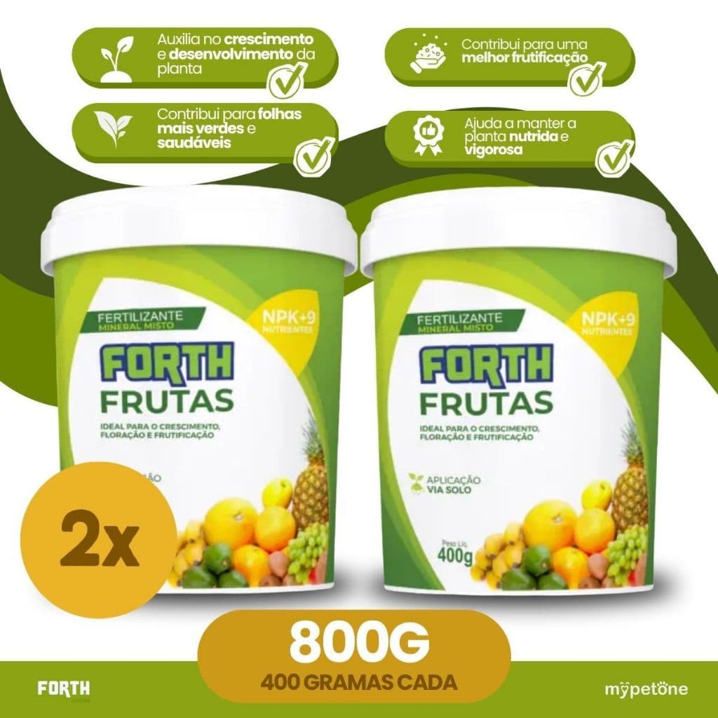 Kit 2 Adubo Fertilizante Forth Frutas 400g - Floração