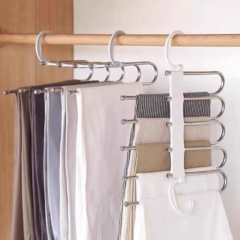 Cabide Multiuso Multinível para Calças e Roupas, Organizador para Guarda‑Roupa, Economizador de Espaço