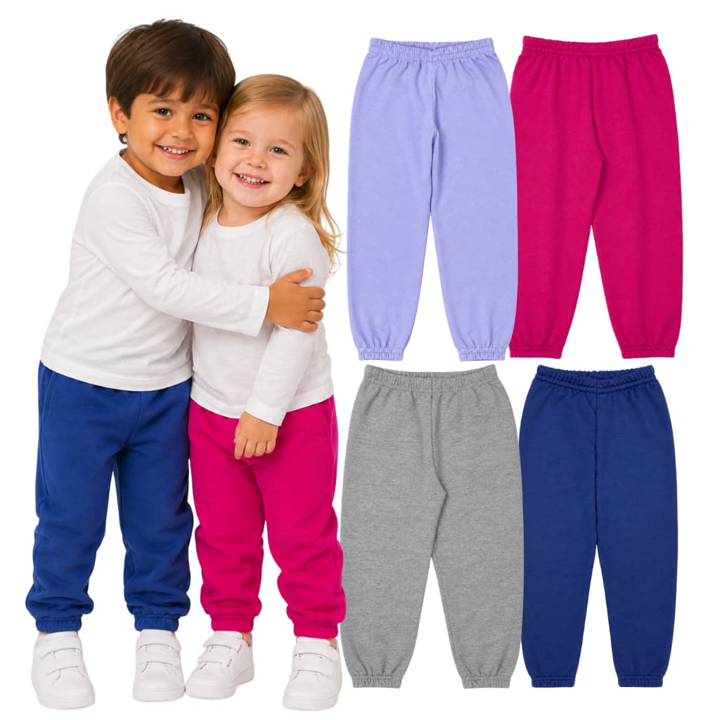 Kit 3 Calça Moletom Infantil Menino Menina Sortidas Meia Estação Escolar Confortável e Estilosa