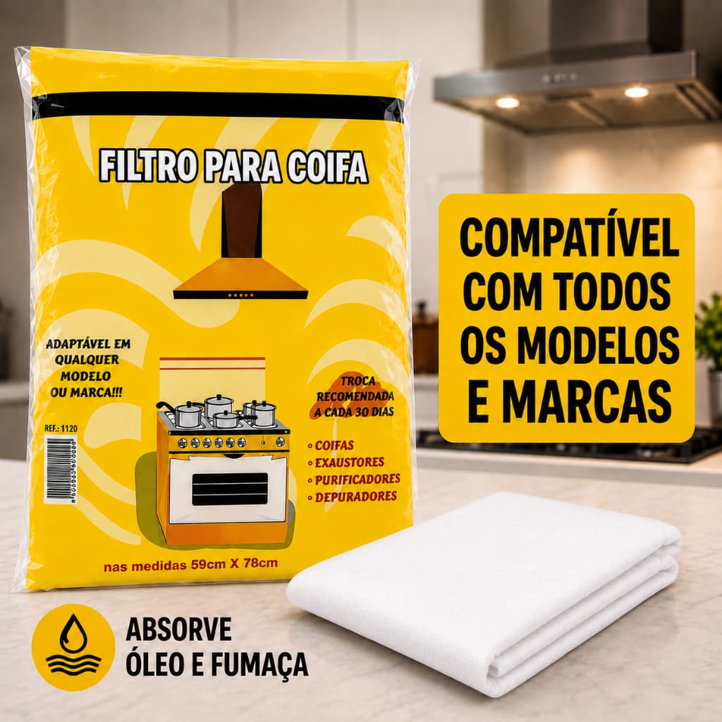 Filtro Manta para Coifa Depurador Exaustor Tamanho Universal retérm gordura e oleo