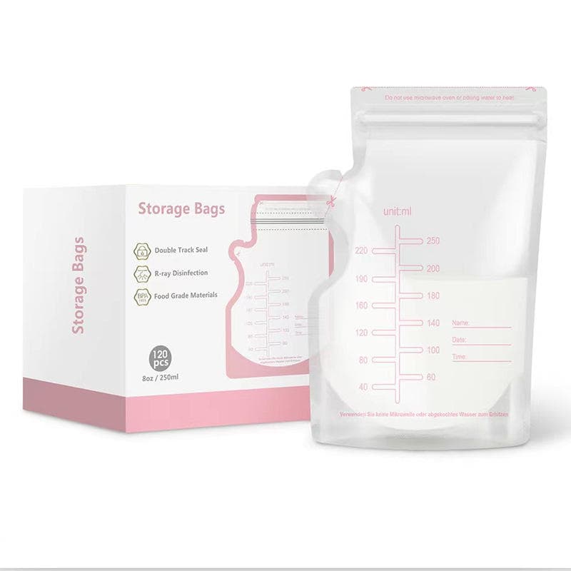 Sacos para Armazenar Leite Materno 250ml Livre de BPA - Caixa com 30 Unidades para Congelar