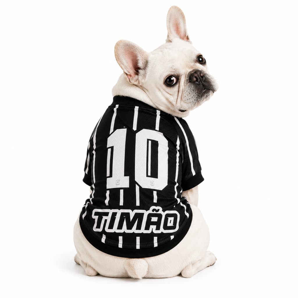 Camisa Pet Time premium Roupa de Futebol para Cachorros e gatos