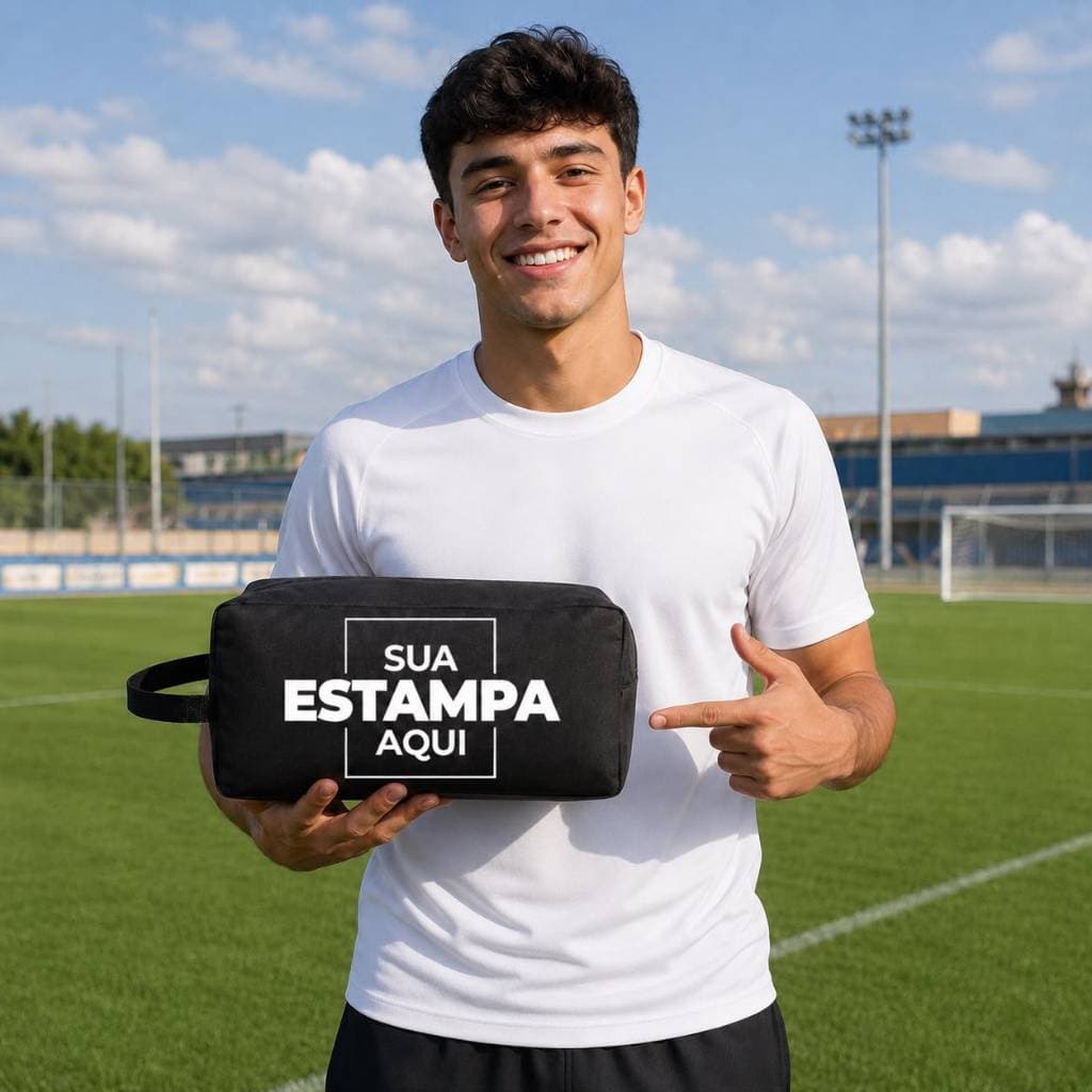 Necesser Porta Chuteira Personalizada Nylon Grande Com Alça Futebol Time Logo Empresa