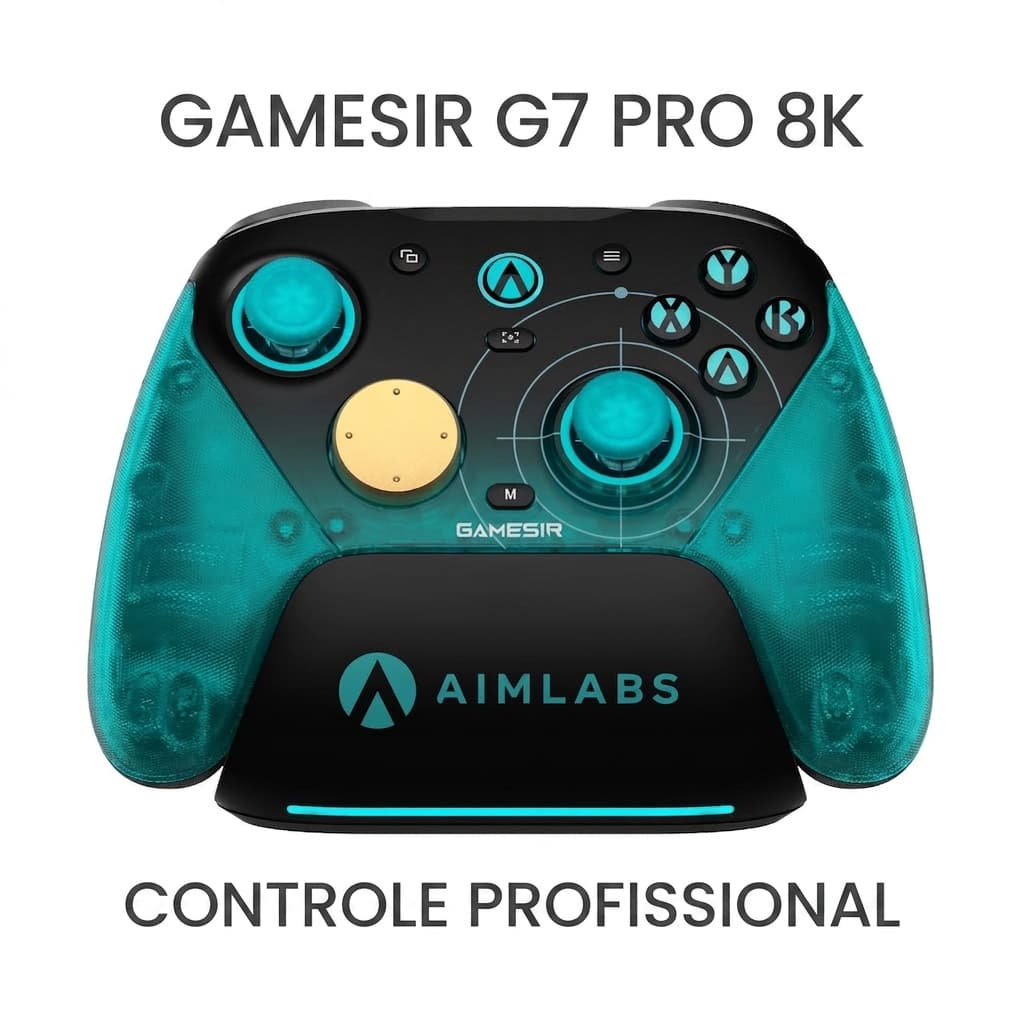 Controle sem fio GameSir G7 Pro 8K PC Controle Gamer Sem Fio 8000Hz 2.4G Bluetooth USB Hall Effect TMR Sticks