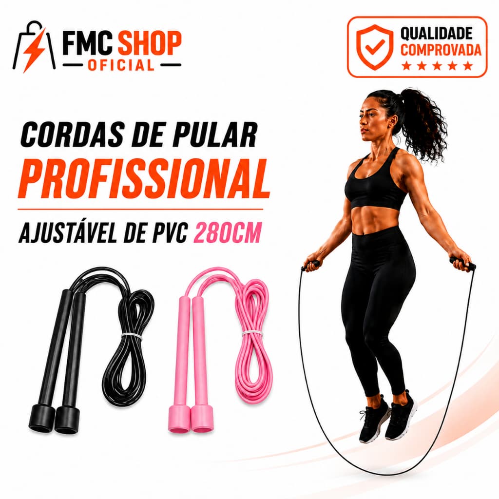 Cordas de Pular Profissional Ajustável de PVC 280cm22