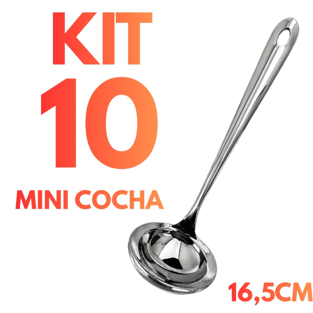 Kits De Mini Concha Inox 16,5cm Pequena para Servir Molhos Caldas Sobremesas Cozinha Utensílios