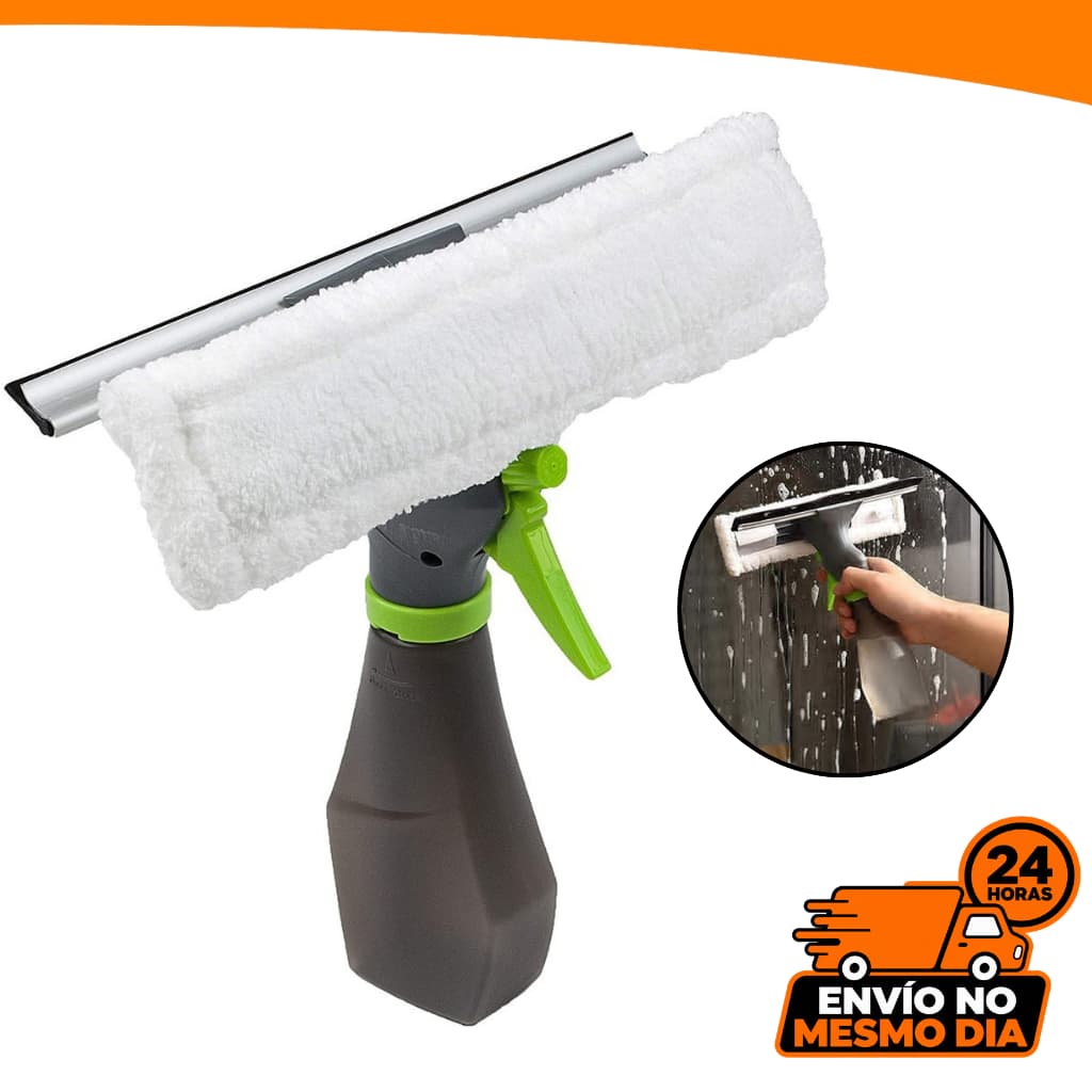 Limpador de Vidro Cinza 3 em 1 Dispenser E Borrifador P/ Janelas Box Banheiros Manuseio Prático