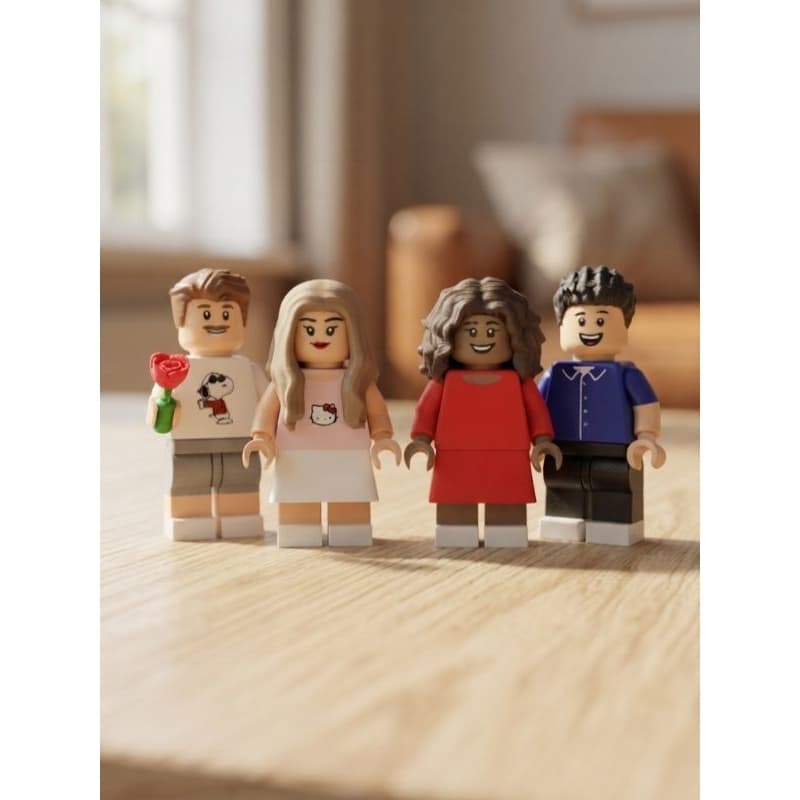 Casal de Bonecos Estilo LEGO Personalizados 8cm - Presente Decoração Único com a Data de Vocês