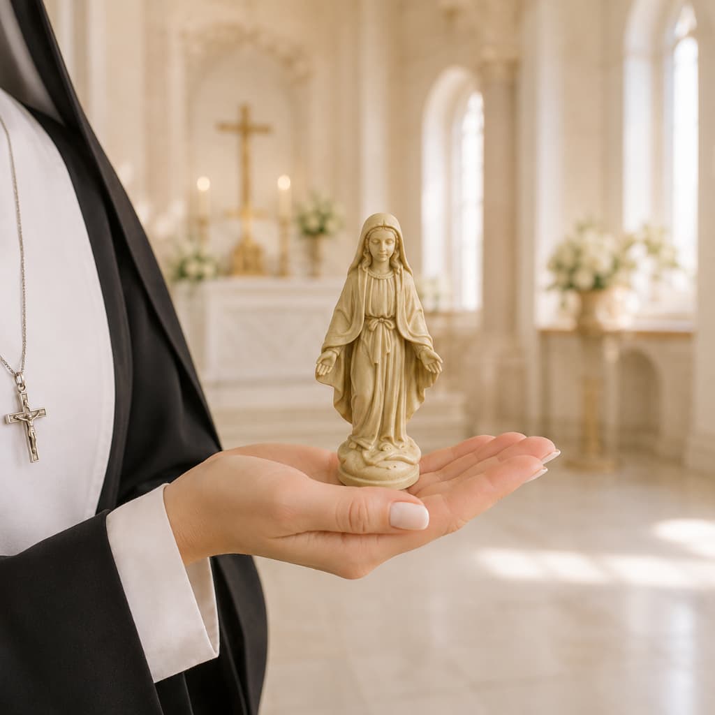 Kit 5 Nossa Senhora Das Graças Estatuera Em Resina Lembrancinha Decorativa Religiosa