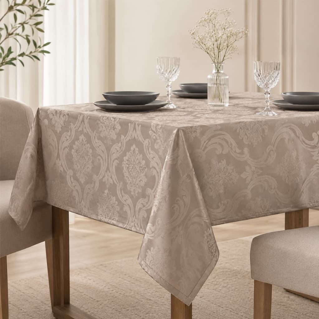 Toalha de Mesa Retangular Jacquard Premium Elegante para Cozinha e Sala de Jantar