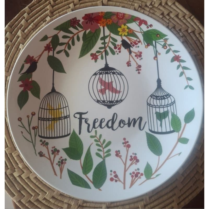 Prato raso porcelana decorativo