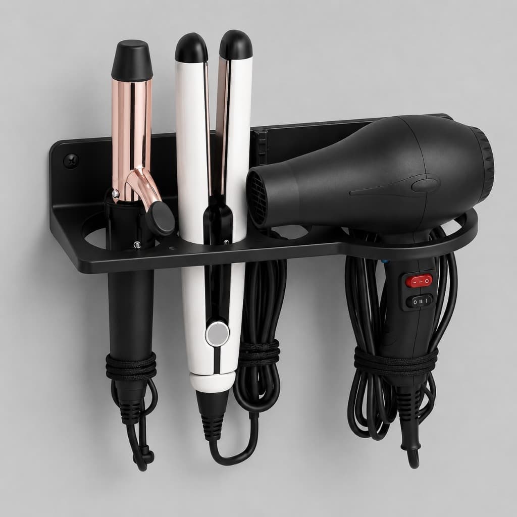 Suporte De Parede Multifuncional Chapinha Babyliss Secador De Cabelo Organizador De Salão Banheiro