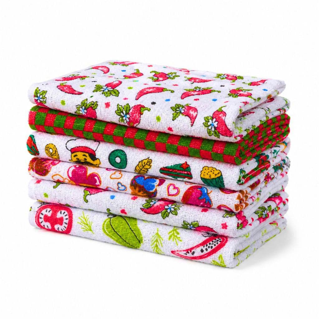 Kit 5, 10 e 15 Pano de Prato Estampado Atoalhado 38x55cm Copa Para Cozinha Absorvente
