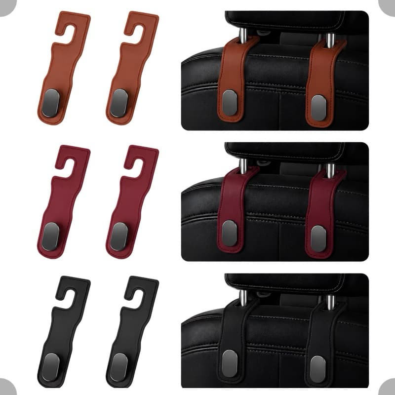 Kit 02 Suportes Gancho para Banco de Carro – Organizador para Sacolas, Bolsas e Compras