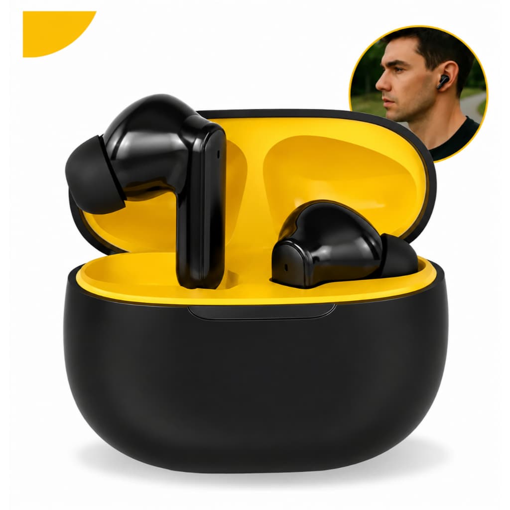 Fone de Ouvido Sem Fio Bluetooth Sem Fio 5.3 Tws Android Ios Grave Redução de Ruído