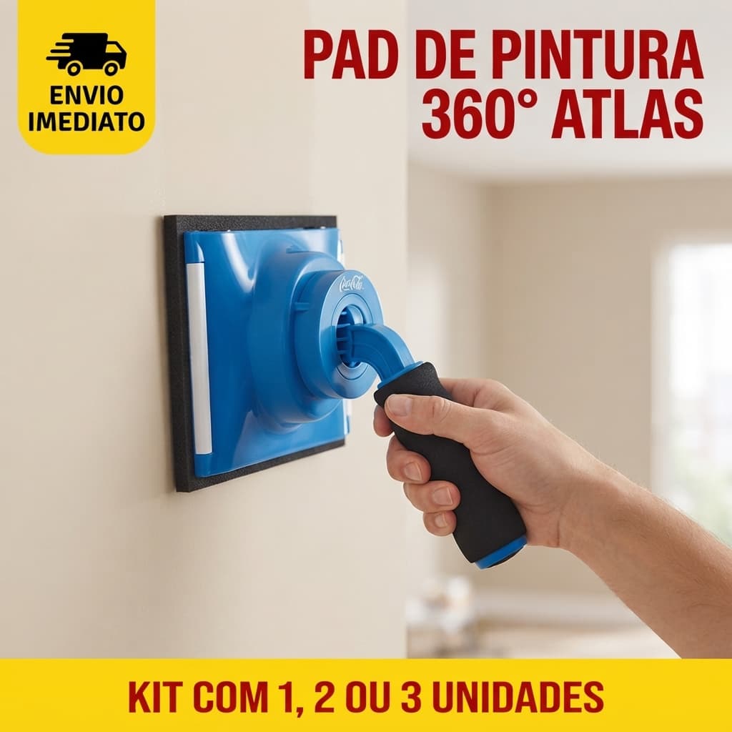 PAD para Recorte de Pintura e Acabamento Cantos 360 Atlas AT750/80 com Cabo Ajustável Acrílica PVA