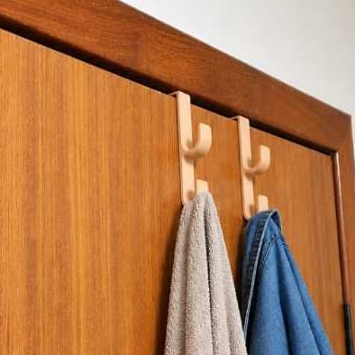 Kit Ganchos de Porta Duplo Sem Furo Suporte Para Roupas Toalhas Bolsas