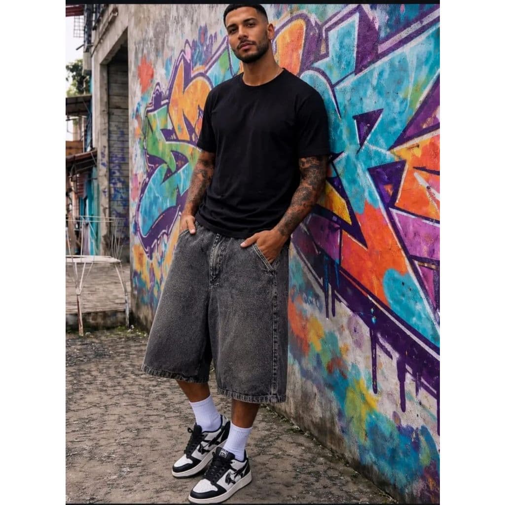 BERMUDA BALÃO BAGGY JORTS SUPER LARGA STREETWEAR