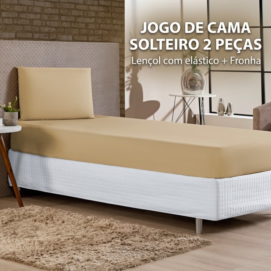 Jogo de Lençol Solteiro Com Elástico 2 Peças Cama Solteiro Premium Microfibra Macio Confortável Toque Suave