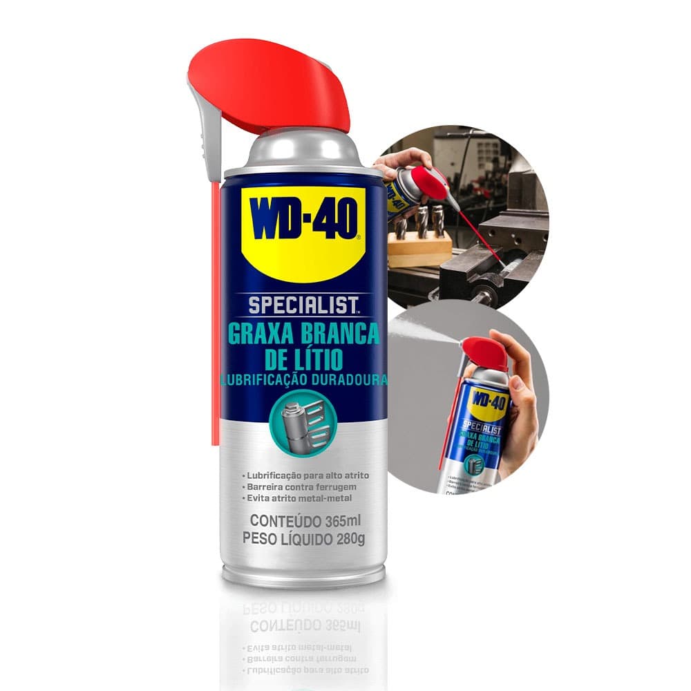 Graxa Branca de Lítio WD-40 Spray Lubrificante Specialist
