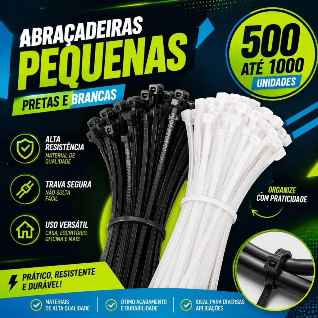 abraçadeira de nylon Kit 500 a 1000 plastica enforca gato abraçadeira enforca gato 15cm 10cm