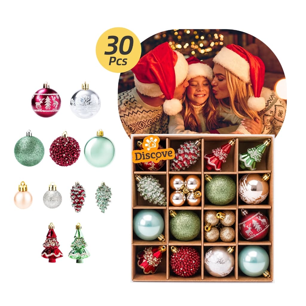 Kit 30 Bolas de Natal para Árvore Enfeites Decoração Luxo Mista