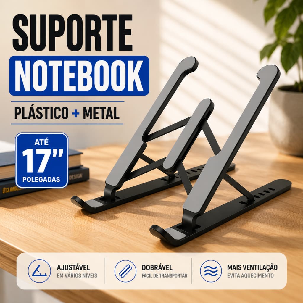 Suporte Apoio Para Notebook Base Mesa Portatil Regulagem Dobravel