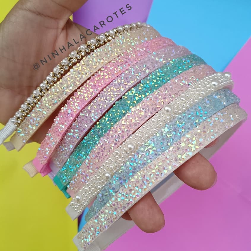 Tiara Arquinho de Cabelo Menina Infantil Strass Luxo Strass Tiara Cristal tiara de cabelo infantil