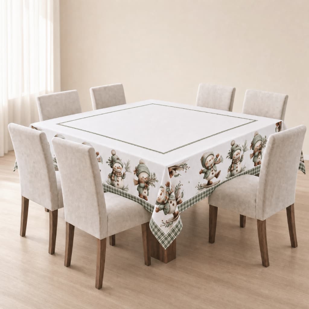 Toalha de Mesa Quadrada 8 Lugares 2,20x2,20m (Toalha Natal, Mesa Posta, Ceia, Mesa de Jantar)