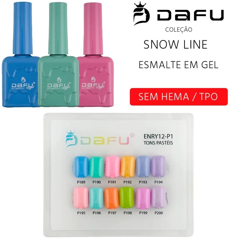 DAFU Royal Esmalte em Gel Pastel 12 Cores 12ml UV LED Nail Art Unhas-EMRY12-P1