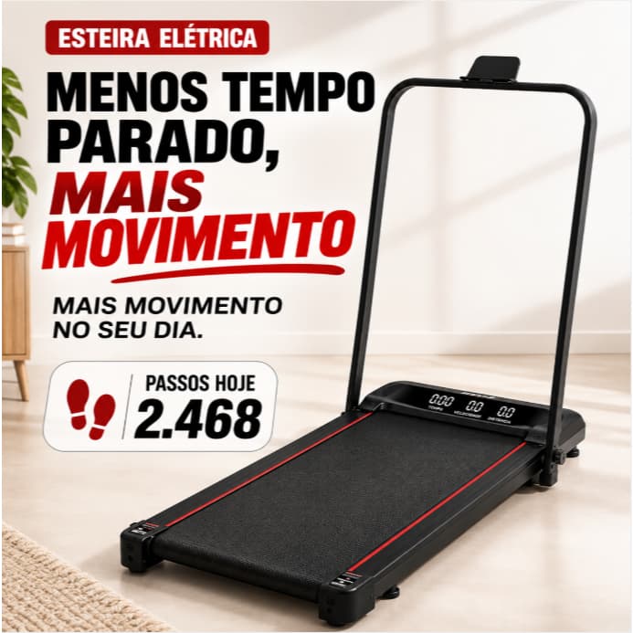 Esteira Elétrica - Complete Seus Passos do Dia em Casa - Caminhada e Corrida 1–10 KM/H