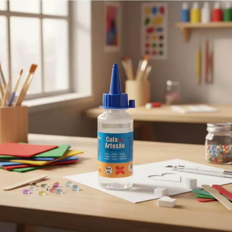 Cola De Silicone Líquida Artesanato Eva Isopor Couro 60ml