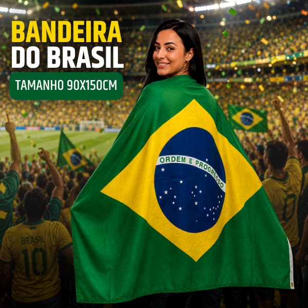 Bandeira do Brasil 90x150cm | Bandeira Brasileira para Torcida e Decoração