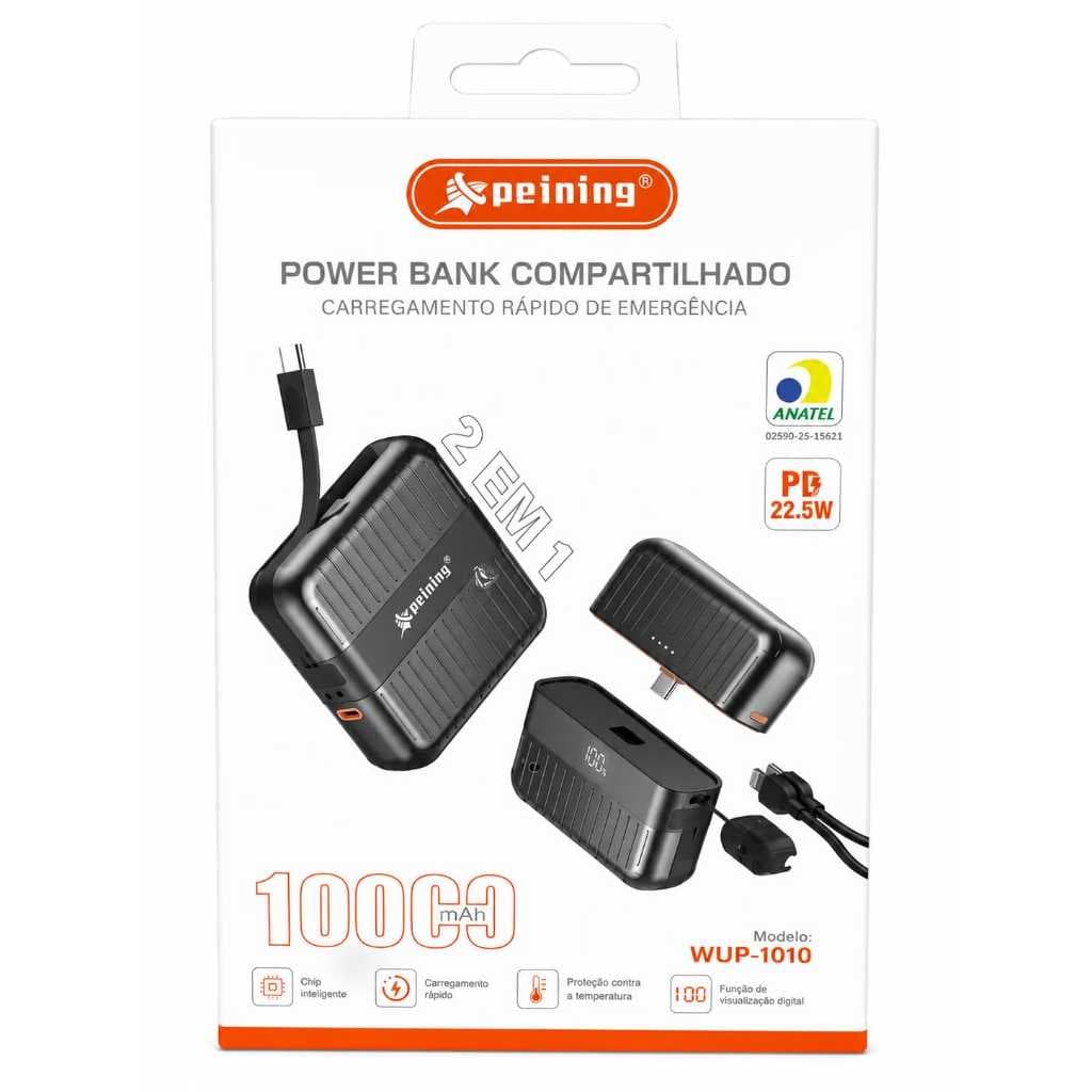 Power Bank 2 Em 1 Turbo Carregamento Rápido 22,5w Peining Power Bank 10.000mah