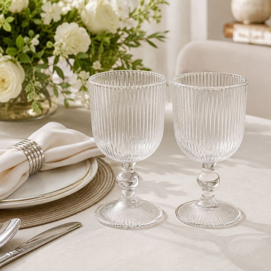 Conjunto 2 Taças de Vidro Lines 380ml Mesa Posta - Wolff